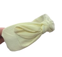 Bred stof hårbøjle, sløjfe; lysegul